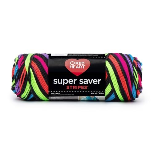 Red Heart Neon Stripes Yarn | Self-Striping Acrylic Yarn